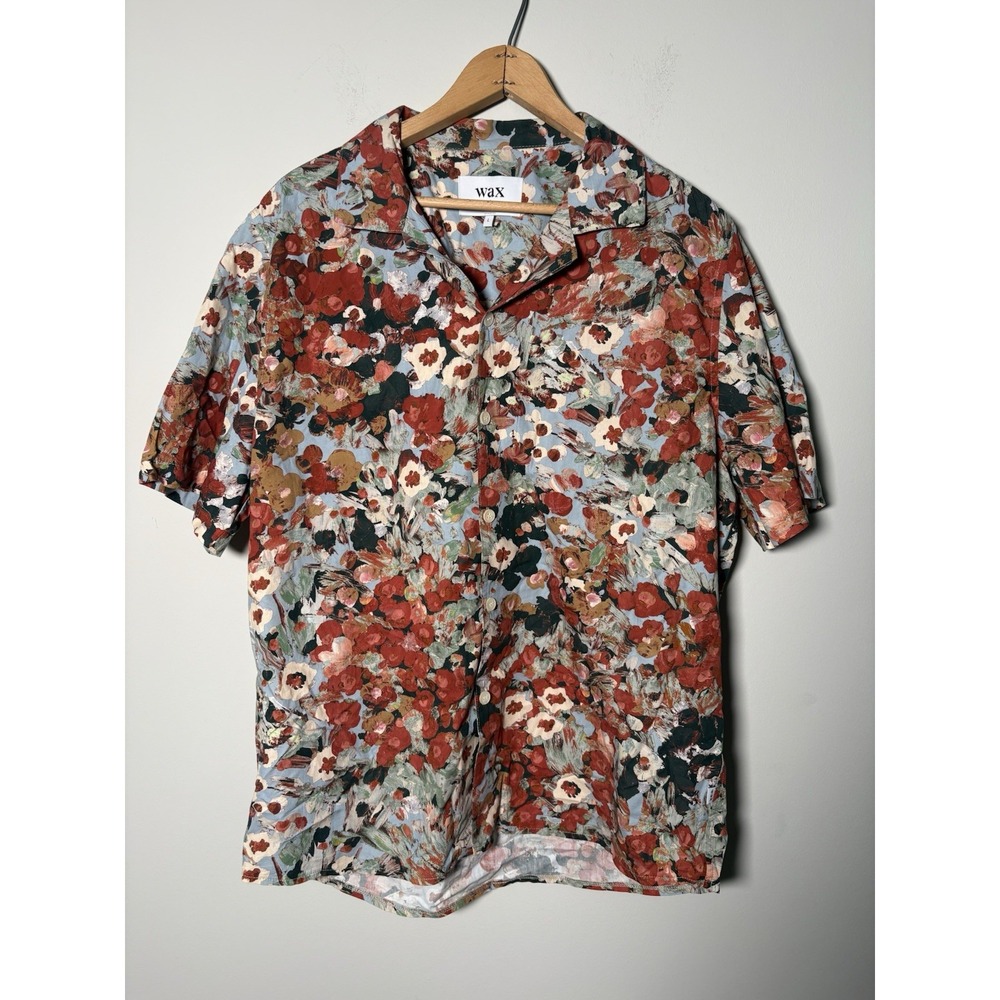 Wax London Men's Didcot Floral Hawaiian Short-Sleeve Button-Down Shirt Large